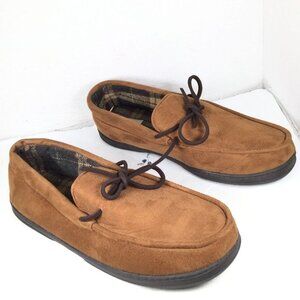 Dearfoams Men Slipper Slip-On Flats Brown Size Large 11-12